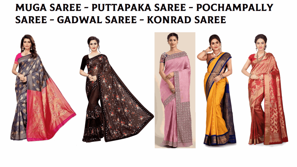 Muga Saree - Puttapaka Saree - Pochampally Saree - Gadwal Saree - Konrad Saree
